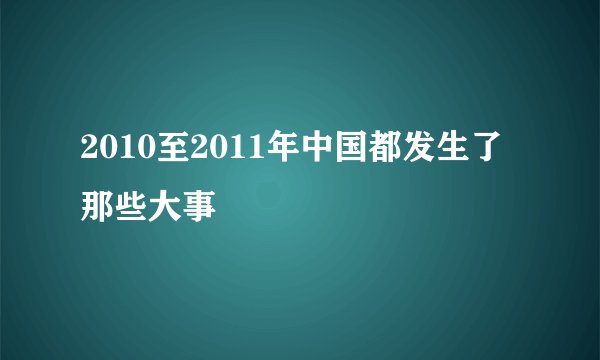 2010至2011年中国都发生了那些大事