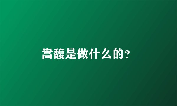 嵩馥是做什么的?