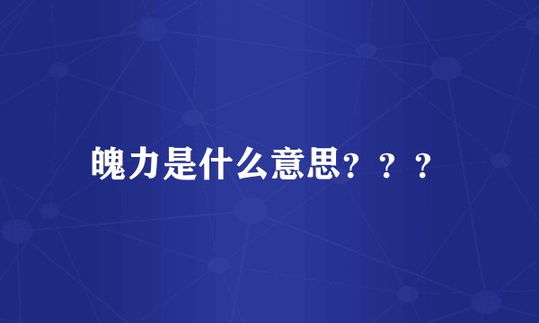 魄力是什么意思？？？