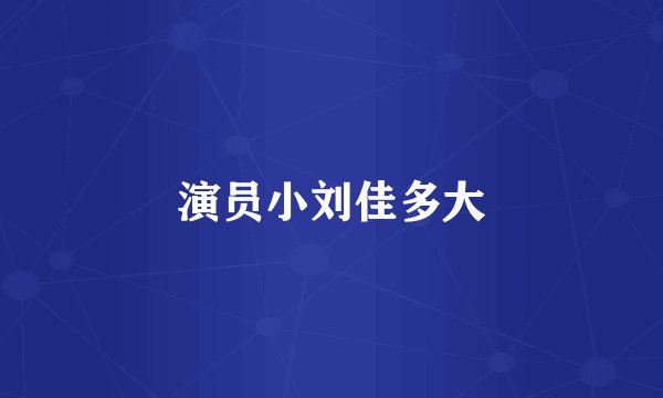 演员小刘佳多大