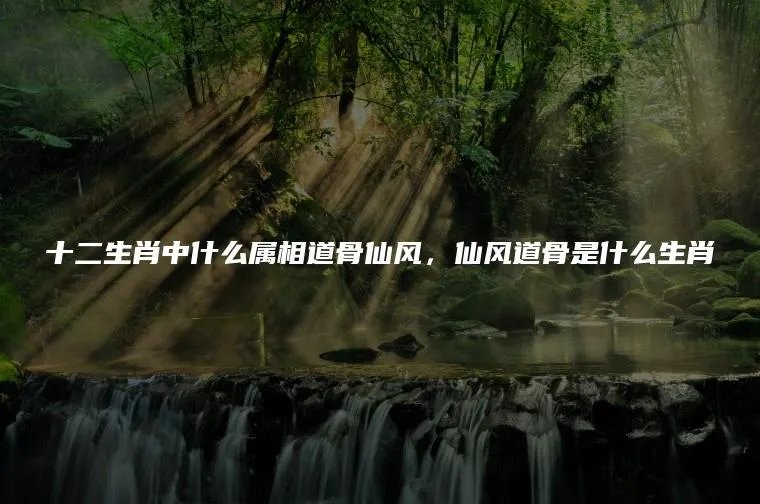 十二生肖中什么属相道骨仙风，仙风道骨是什么生肖