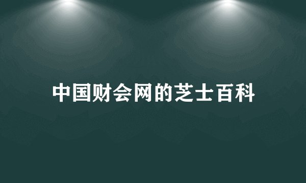 中国财会网的芝士百科