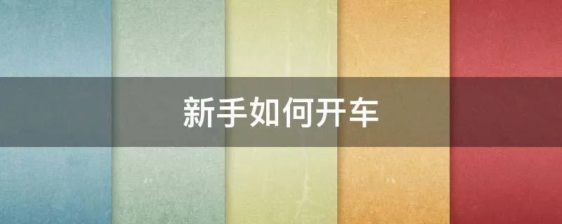 新手如何开车