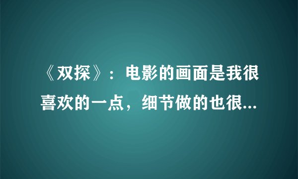 《双探》：电影的画面是我很喜欢的一点，细节做的也很到位，剧情好看吗？