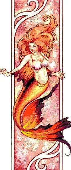 漂亮的红尾美人鱼，或者红鲤鱼图，最好是动漫图