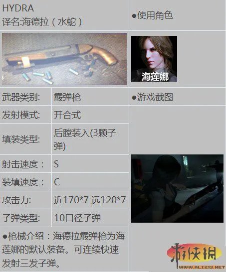 《生化危机6》全武器使用角色一览