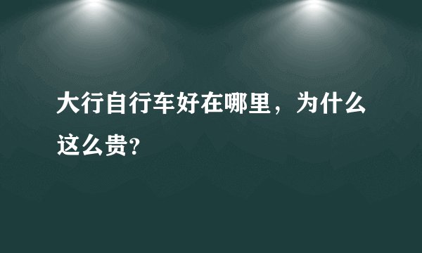大行自行车好在哪里，为什么这么贵？