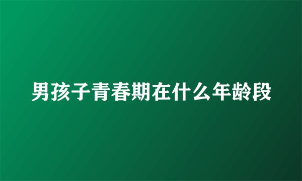 男孩子青春期在什么年龄段