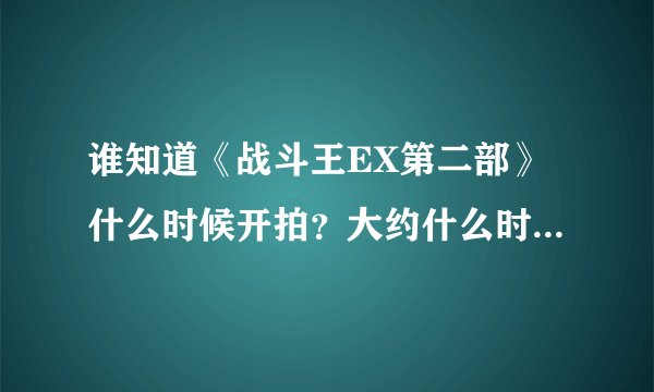 谁知道《战斗王EX第二部》什么时候开拍？大约什么时候拍完？