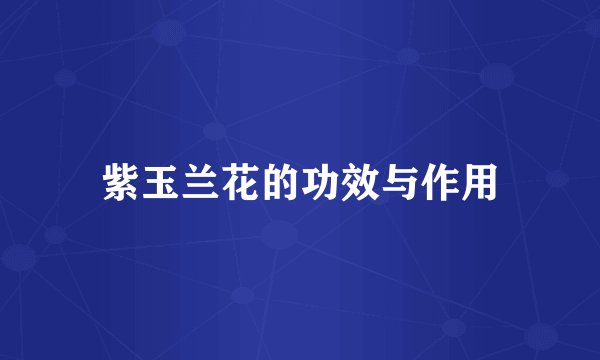 紫玉兰花的功效与作用