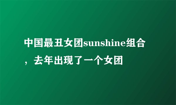 中国最丑女团sunshine组合，去年出现了一个女团