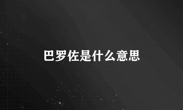 巴罗佐是什么意思