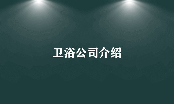 卫浴公司介绍