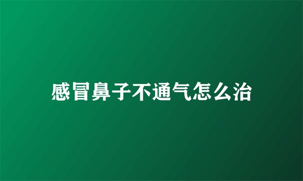 感冒鼻子不通气怎么治