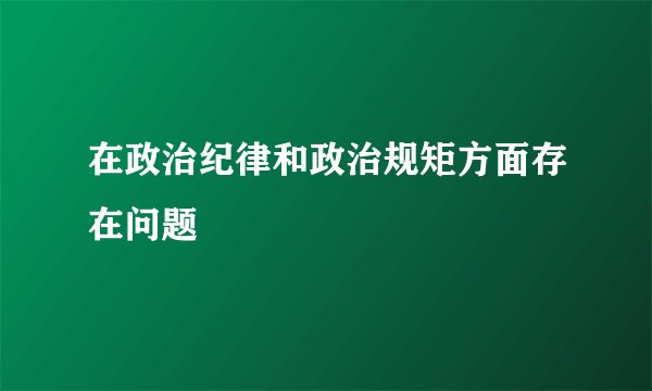 在政治纪律和政治规矩方面存在问题