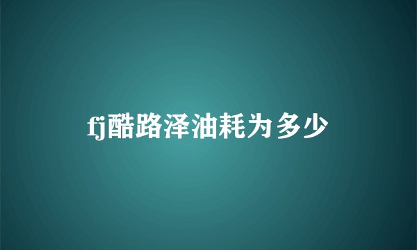 fj酷路泽油耗为多少