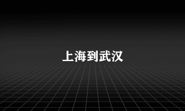 上海到武汉