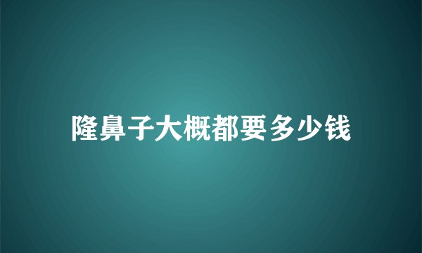 隆鼻子大概都要多少钱
