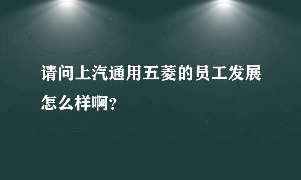 请问上汽通用五菱的员工发展怎么样啊？