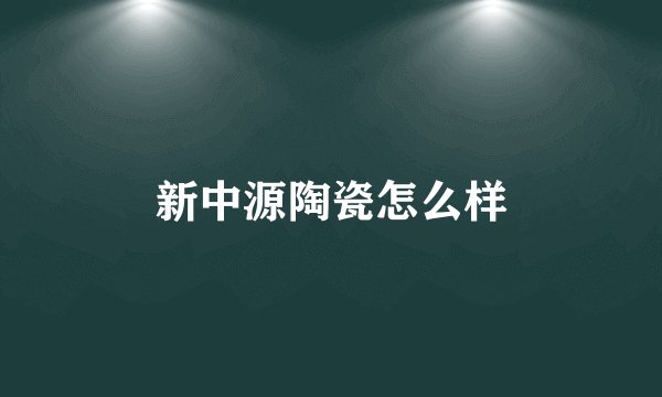 新中源陶瓷怎么样