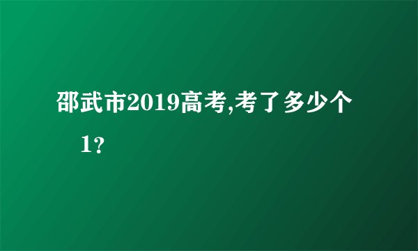 邵武市2019高考,考了多少个夲1？