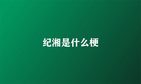纪湘是什么梗