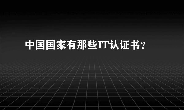 中国国家有那些IT认证书？