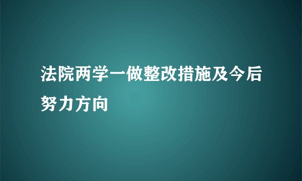 法院两学一做整改措施及今后努力方向