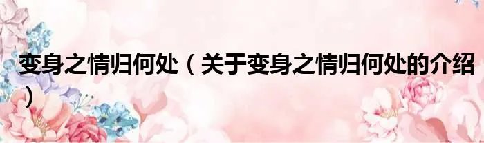 变身之情归何处（关于变身之情归何处的介绍）