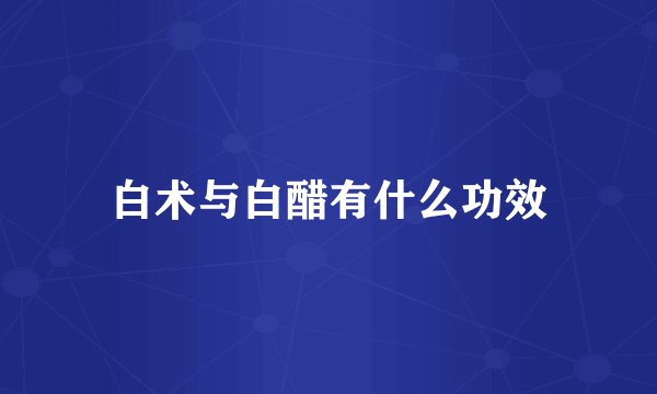 白术与白醋有什么功效