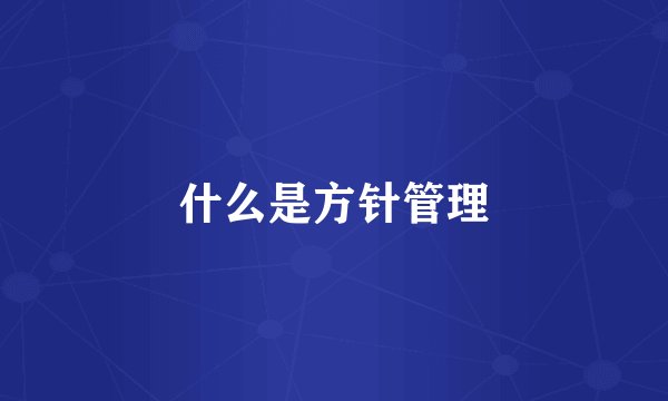 什么是方针管理