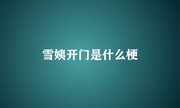 雪姨开门是什么梗