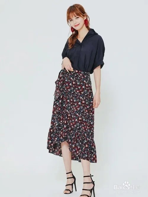 碎花长裙搭配图片大全