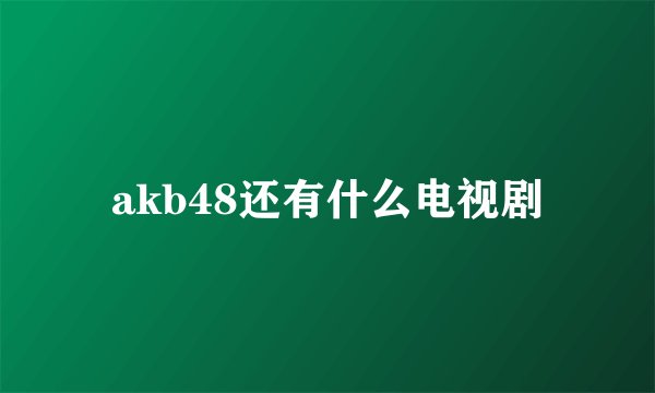 akb48还有什么电视剧