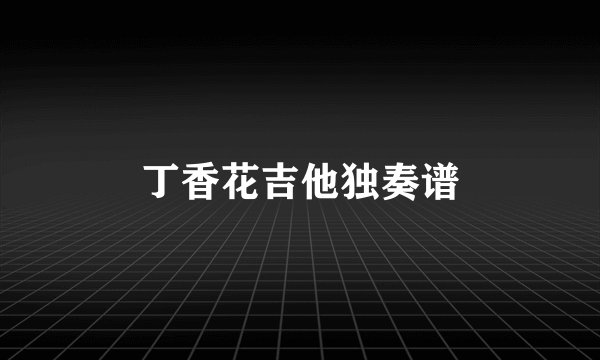 丁香花吉他独奏谱