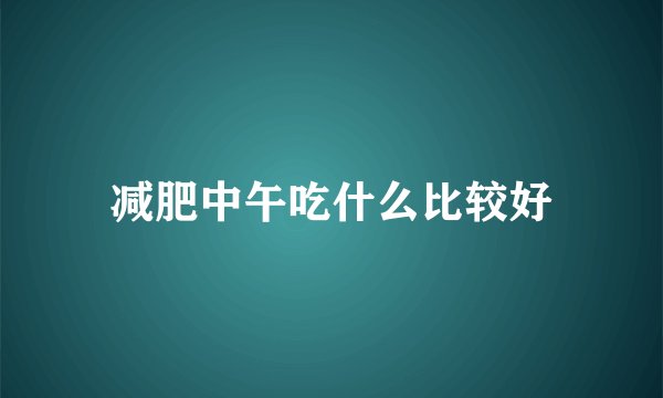 减肥中午吃什么比较好