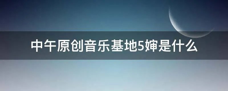 中午原创音乐基地5婶是什么