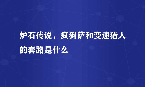 炉石传说，疯狗萨和变速猎人的套路是什么