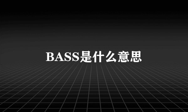 BASS是什么意思