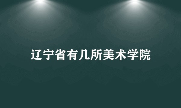辽宁省有几所美术学院