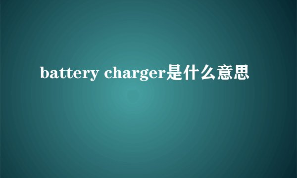 battery charger是什么意思