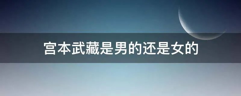 宫本武藏是男的还是女的
