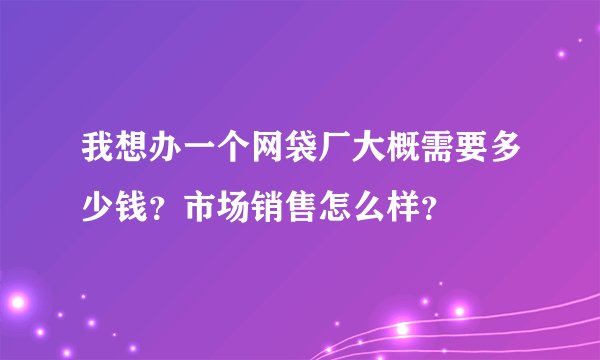 我想办一个网袋厂大概需要多少钱？市场销售怎么样？