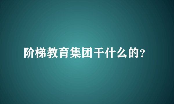 阶梯教育集团干什么的?
