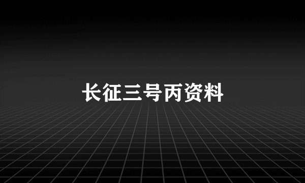 长征三号丙资料