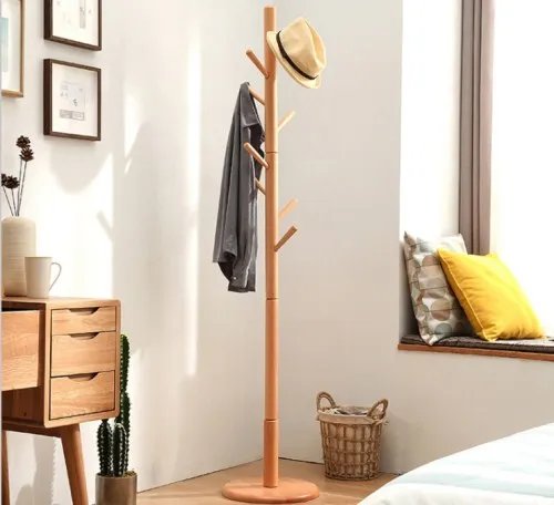 实木落地挂衣架图片 这几款挂衣架简约又实用