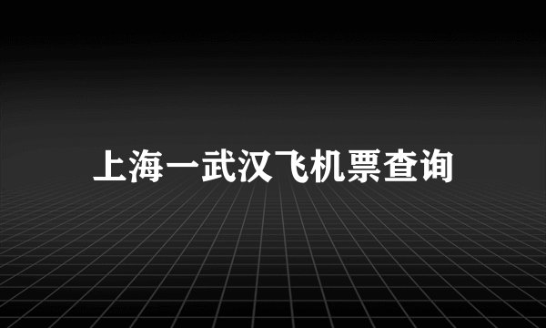 上海一武汉飞机票查询