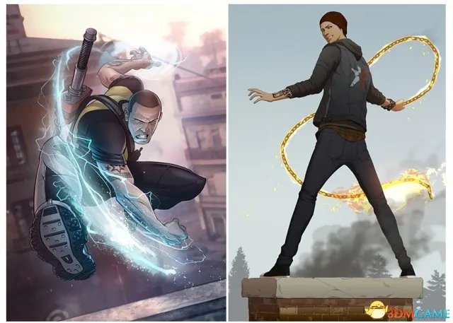 《声名狼藉：私生子》VS《声名狼藉2》画面对比