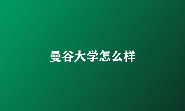 曼谷大学怎么样