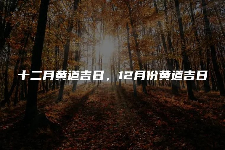 十二月黄道吉日，12月份黄道吉日